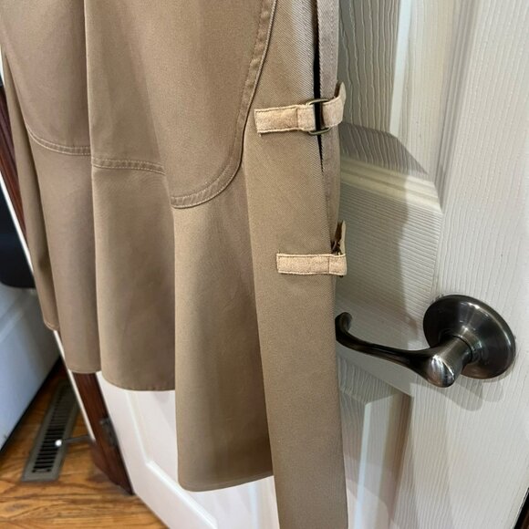 Together Womens Tan Flared Midi Skirt W/ Side Buckles & Back Pocket Size 4 100% - Picture 6 of 9